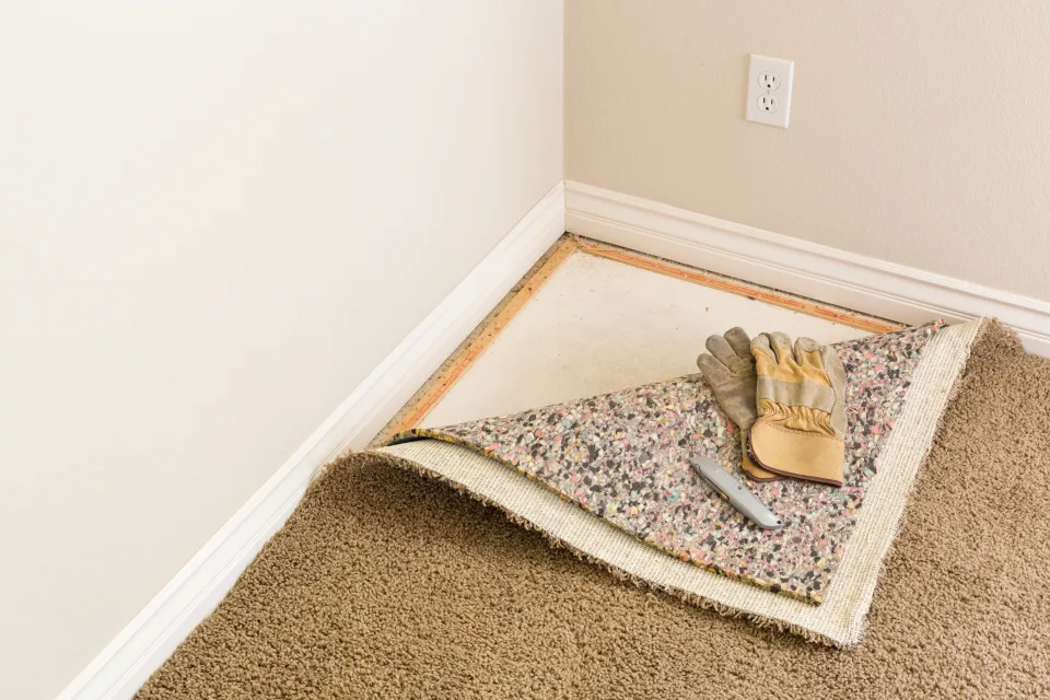 Empty room prepared for new flooring